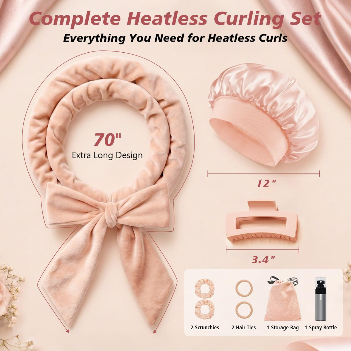 User applying Gwabee heatless curlers while doing makeup