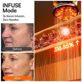 User applying INIA device on face