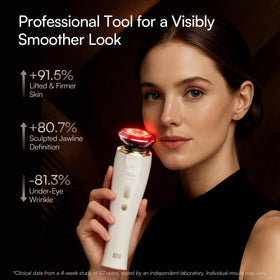 User applying INIA Flare device on face