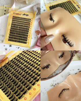 User applying JIMIRE lash clusters at home