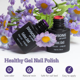User applying JODSONE gel nail polish with UV lamp