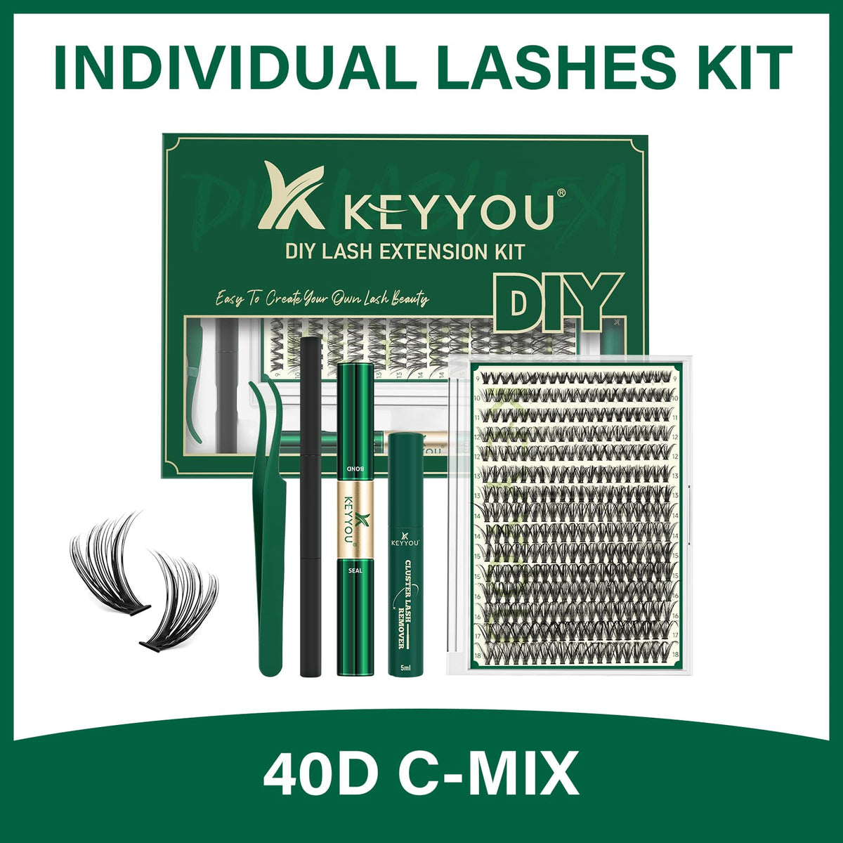 User applying KEYYOU lashes in a beauty routine