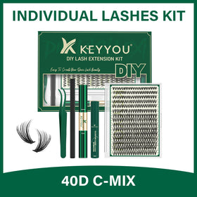 User applying KEYYOU lashes in a beauty routine