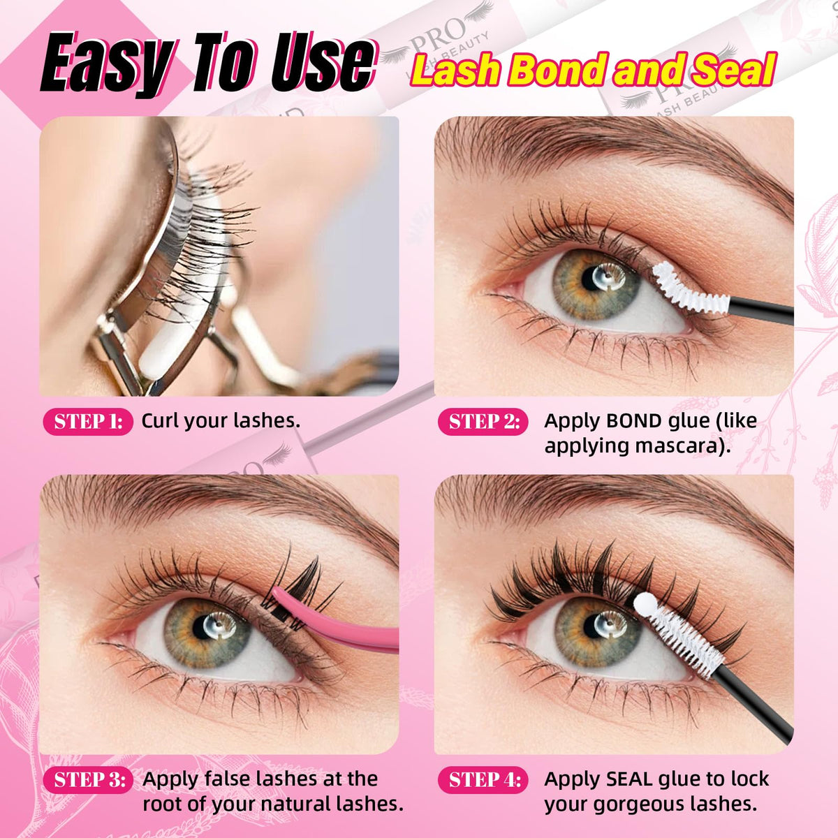 User applying lash glue with precision