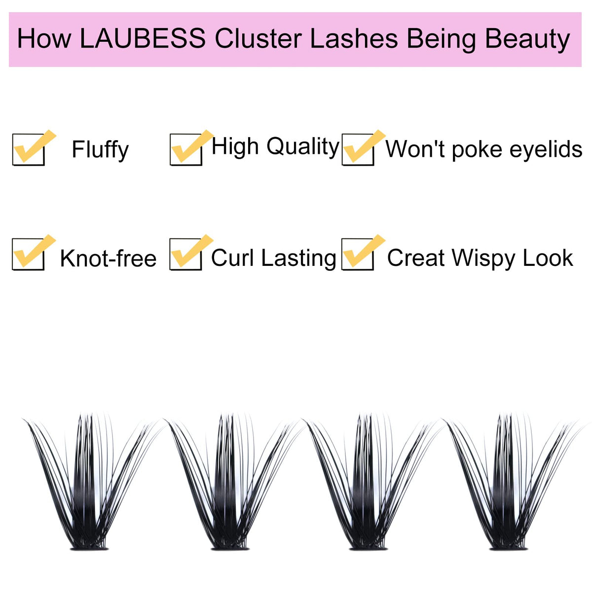 User applying LAUBESS Lash Clusters at home