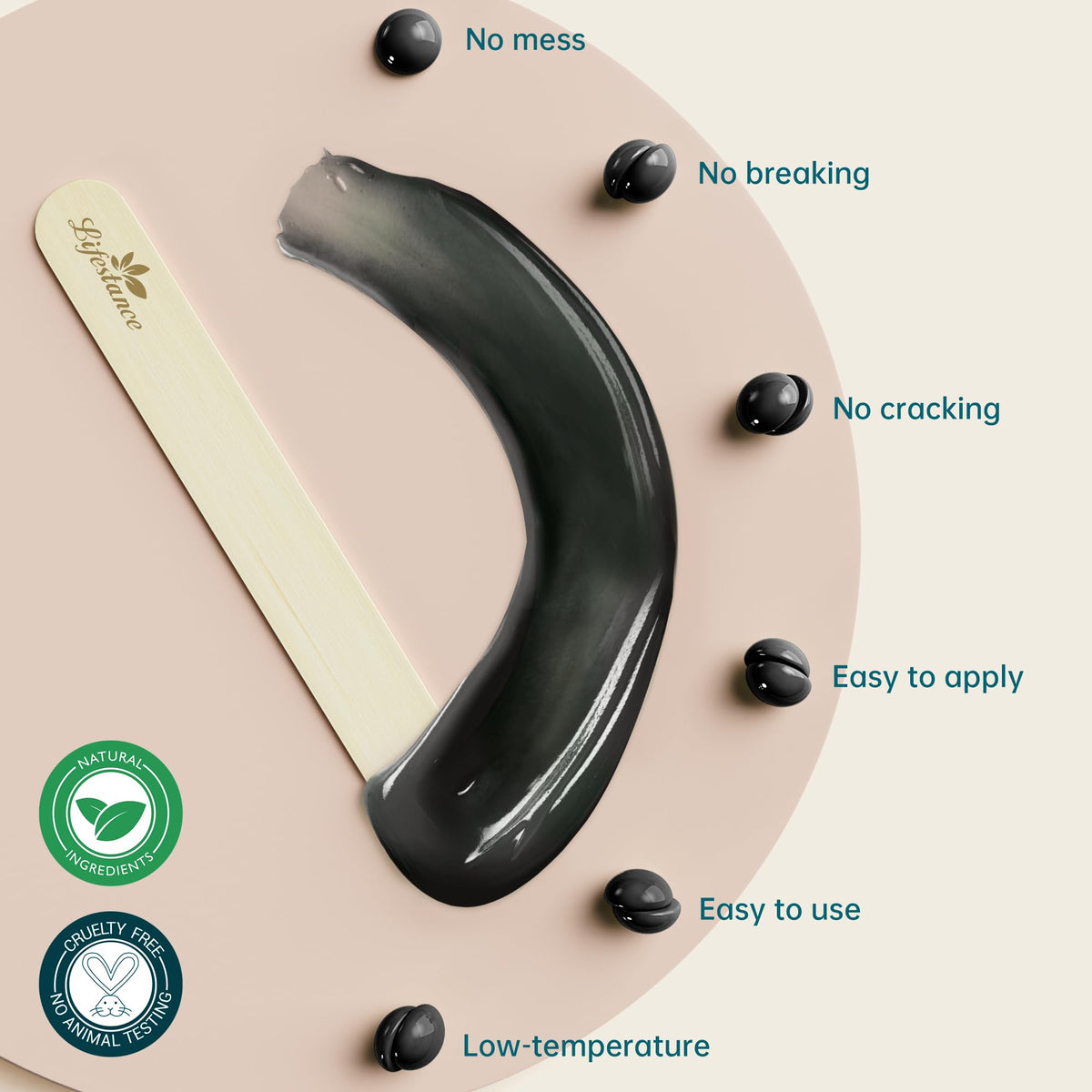 User applying Lifestance Blackberry Wax on leg