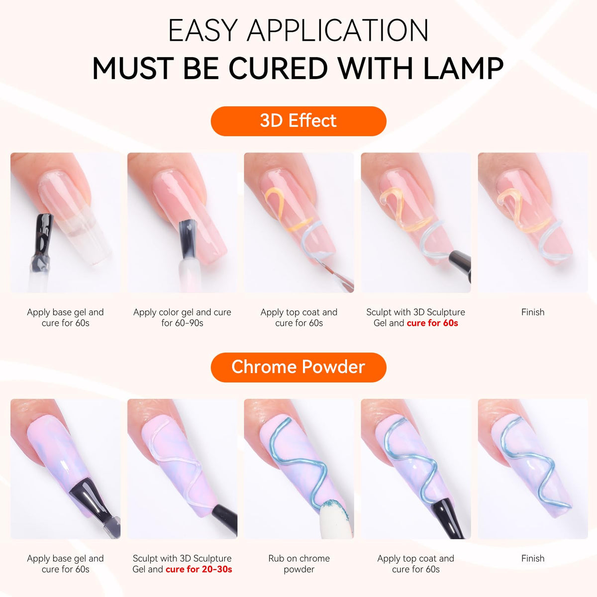 User applying Makartt 3D Nail Gel to natural nails