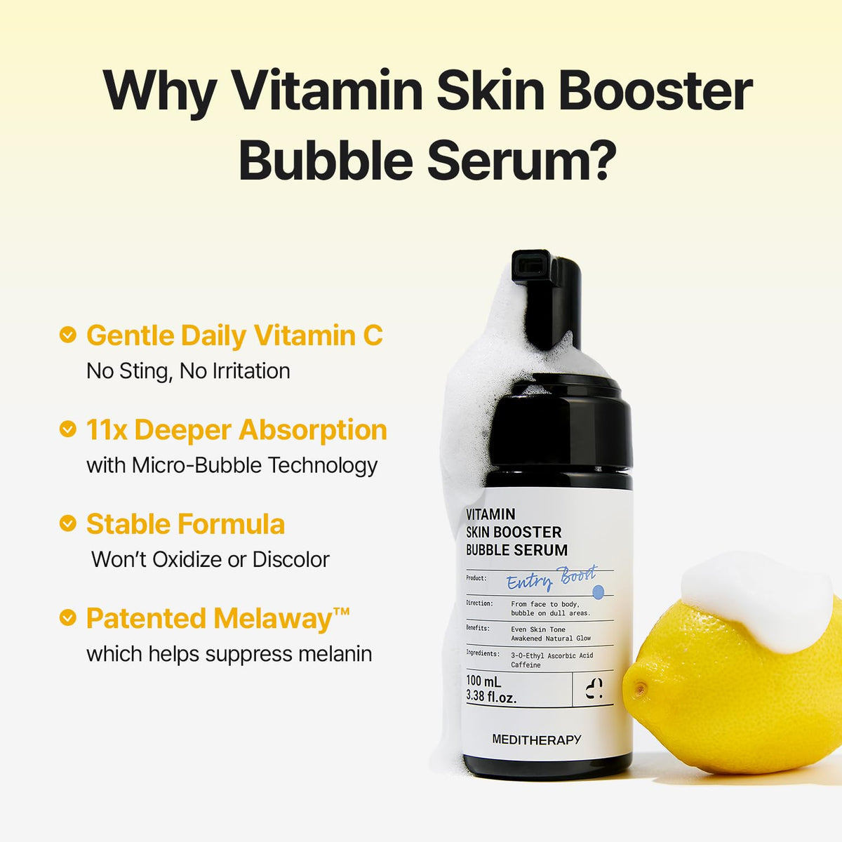 User applying MEDITHERAPY Vitamin C Serum in skincare routine