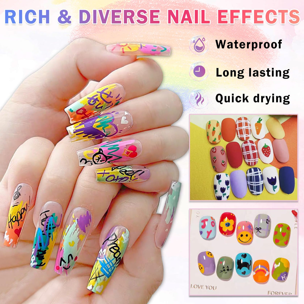 User applying nail art with IONSGAKO pens