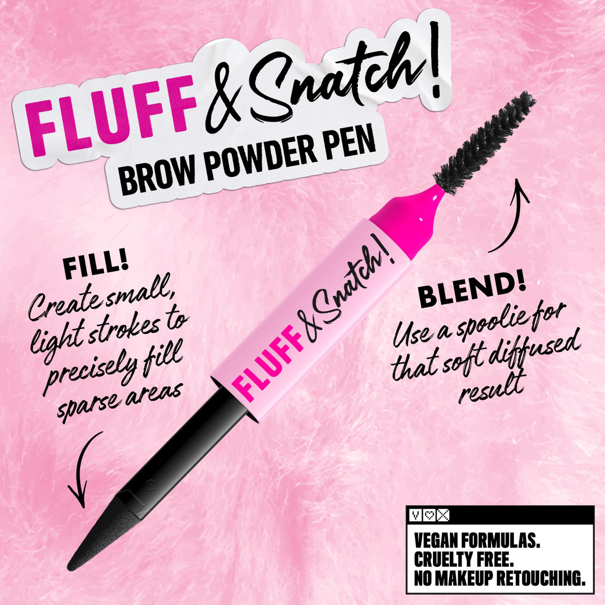 User applying NYX Fluff & Snatch Brow Powder Pen