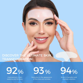 User applying Okela Forehead Wrinkle Patch at night