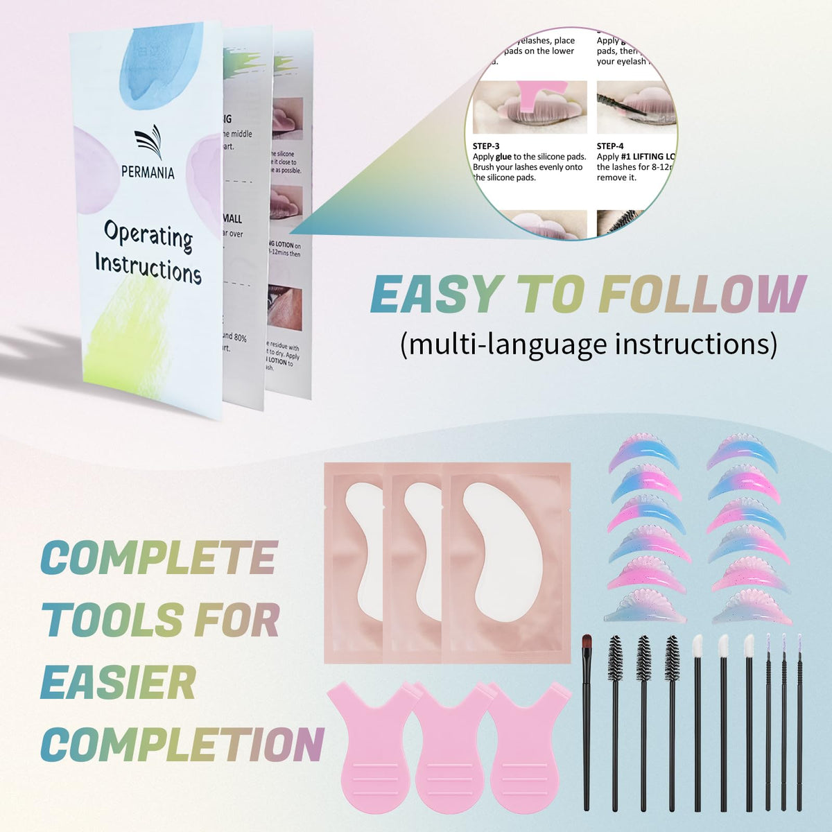User applying PERMANIA lash lift kit