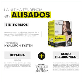 User applying PLACENTA LIFE KERATIMASK Brazilian Straightening Kit at home