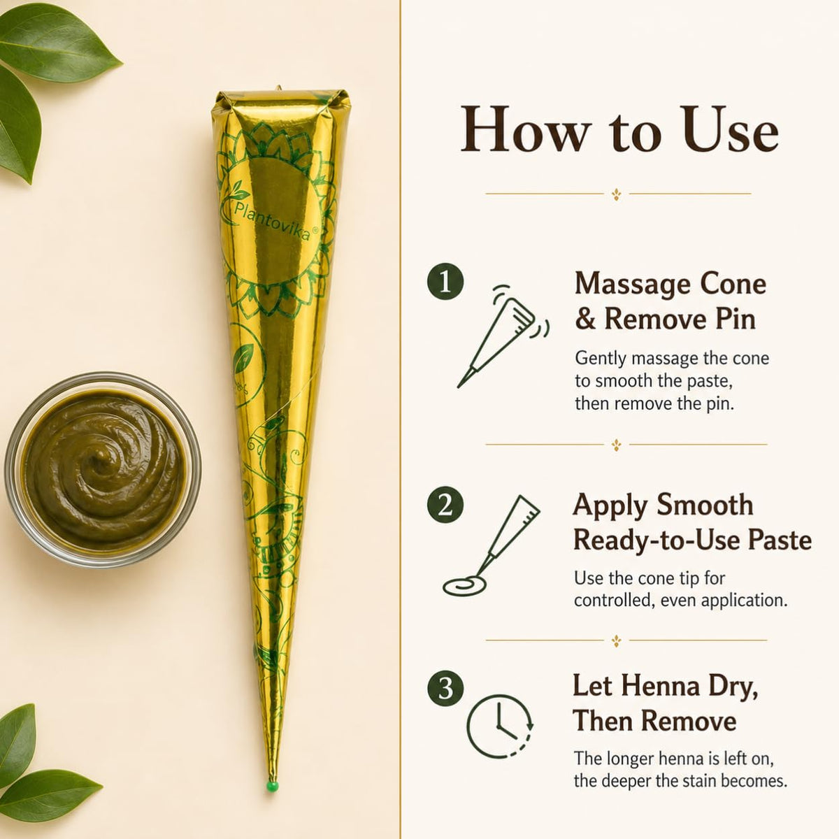 User applying Plantovika Henna Cone to hair