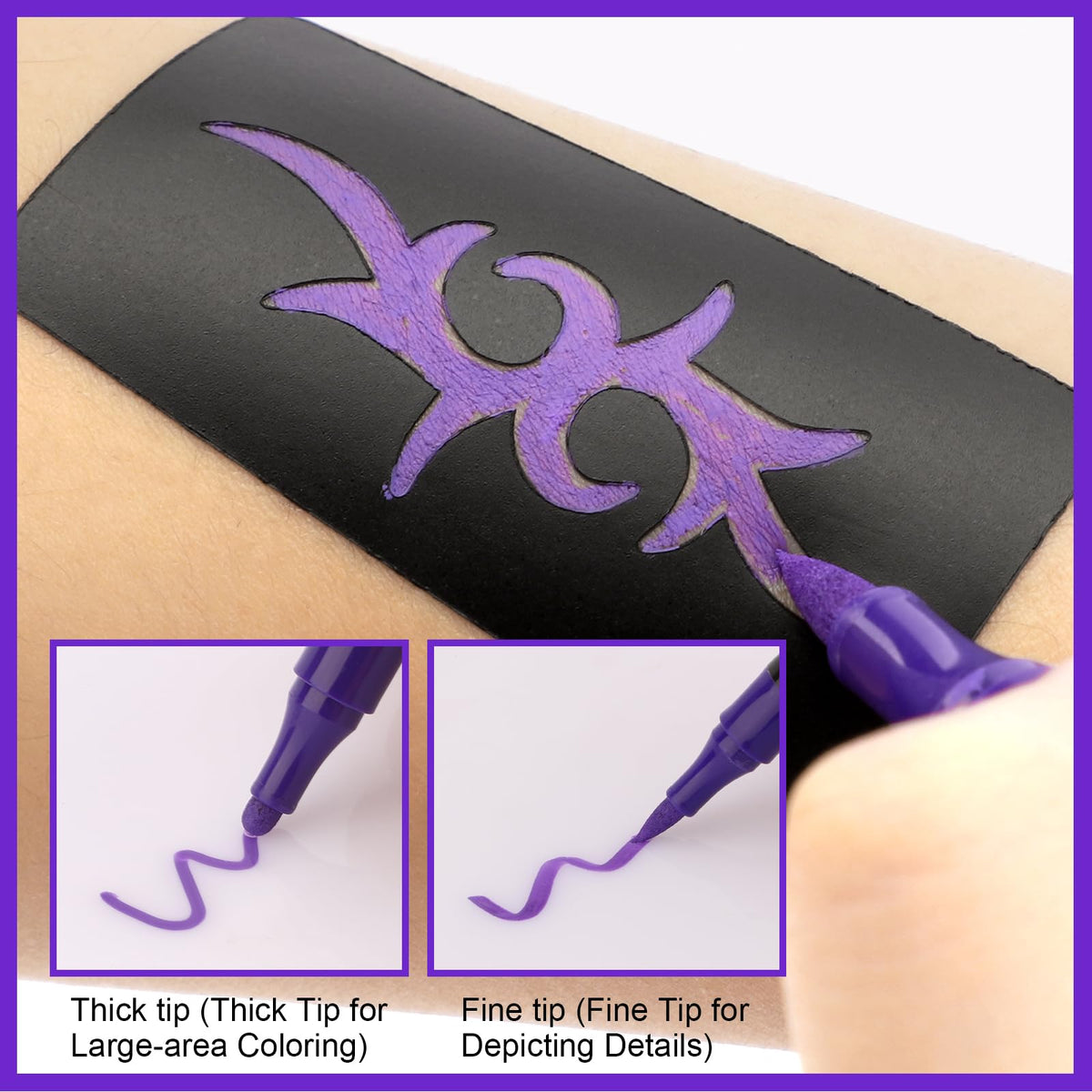 User applying Ponhey tattoo markers on skin