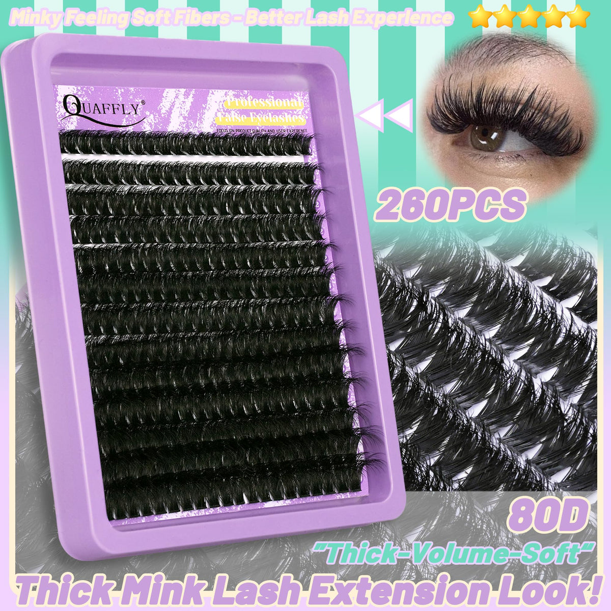 User applying QUAFFLY lashes with precision tweezers