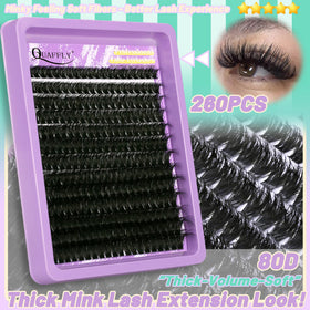 User applying QUAFFLY lashes with precision tweezers
