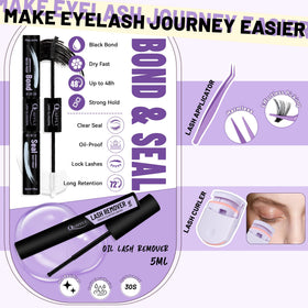 User applying QUAFFLY lashes with precision tweezers