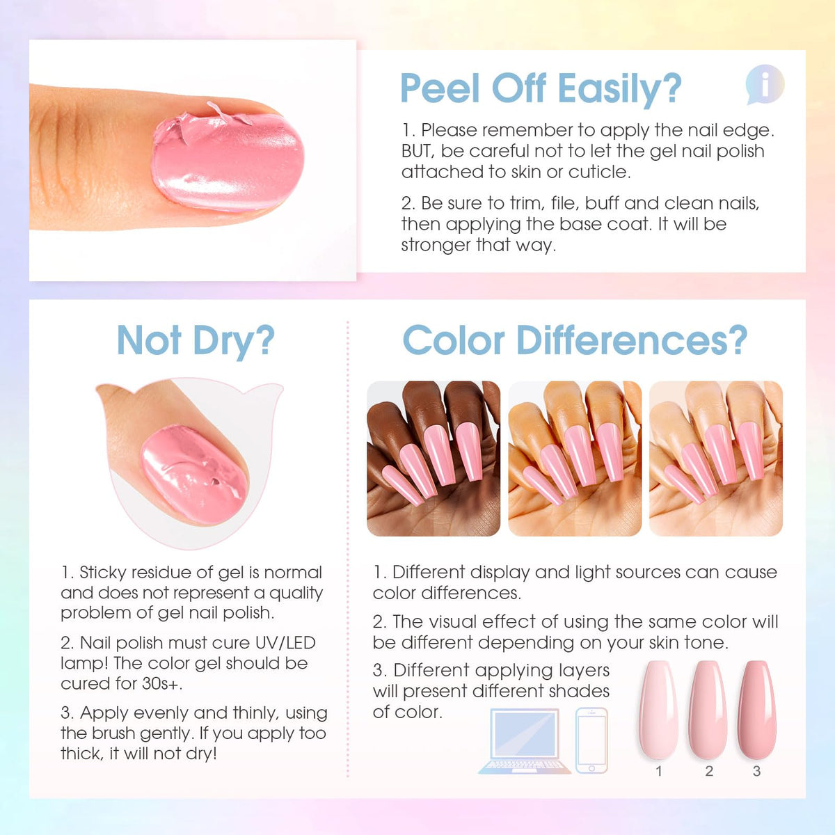 User applying ROSALIND gel nail polish with base coat