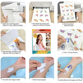 User applying temporary tattoo from Jecqbor paper