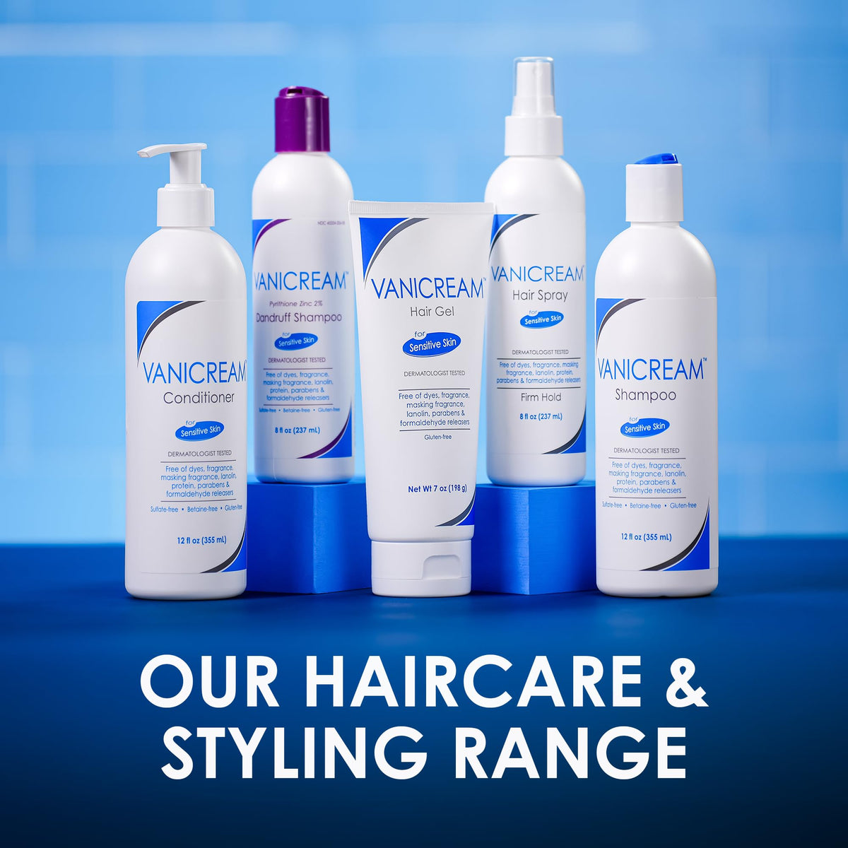 User applying Vanicream Firm Hold Hairspray