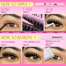 User applying Yawamica lash clusters with tweezers