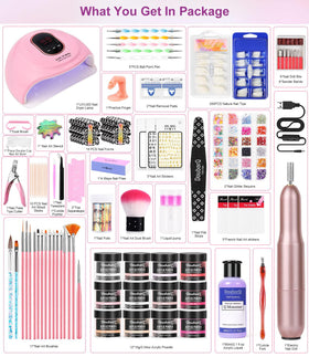 User demonstrating nail art with DouborQ Acrylic Nail Kit