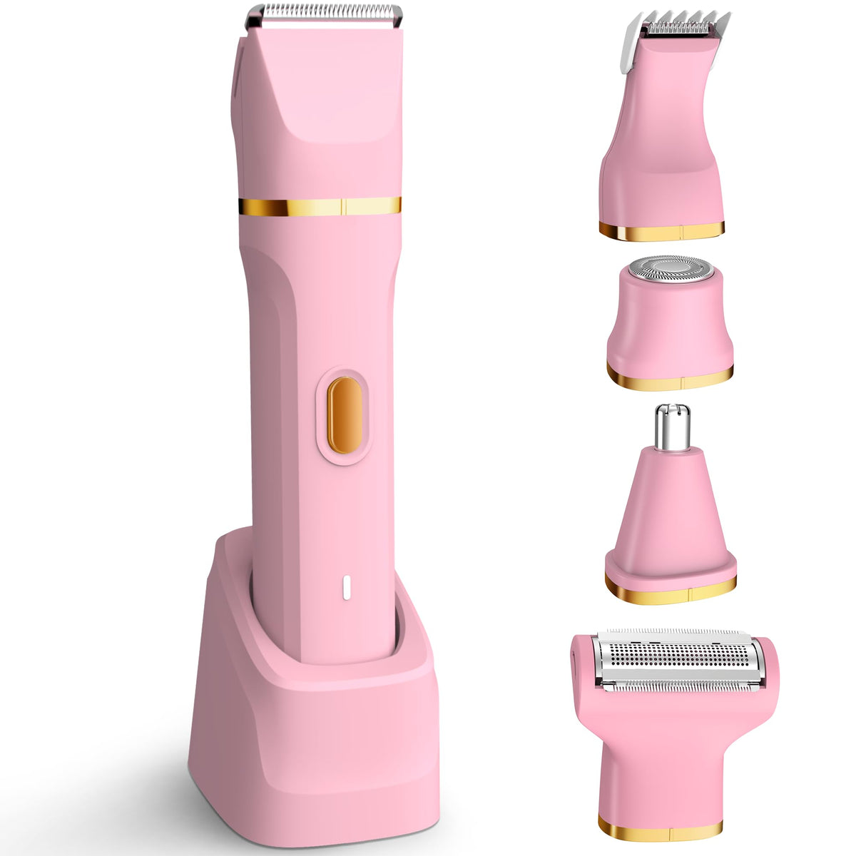 User demonstrating the KINGTEE bikini trimmer in the shower