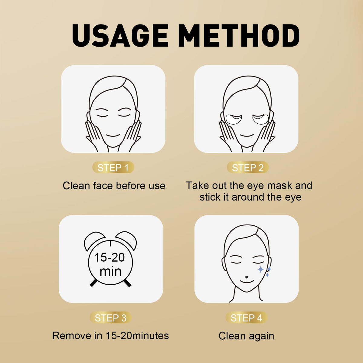 User enjoying CHMI 24K Gold Under Eye Patches at home