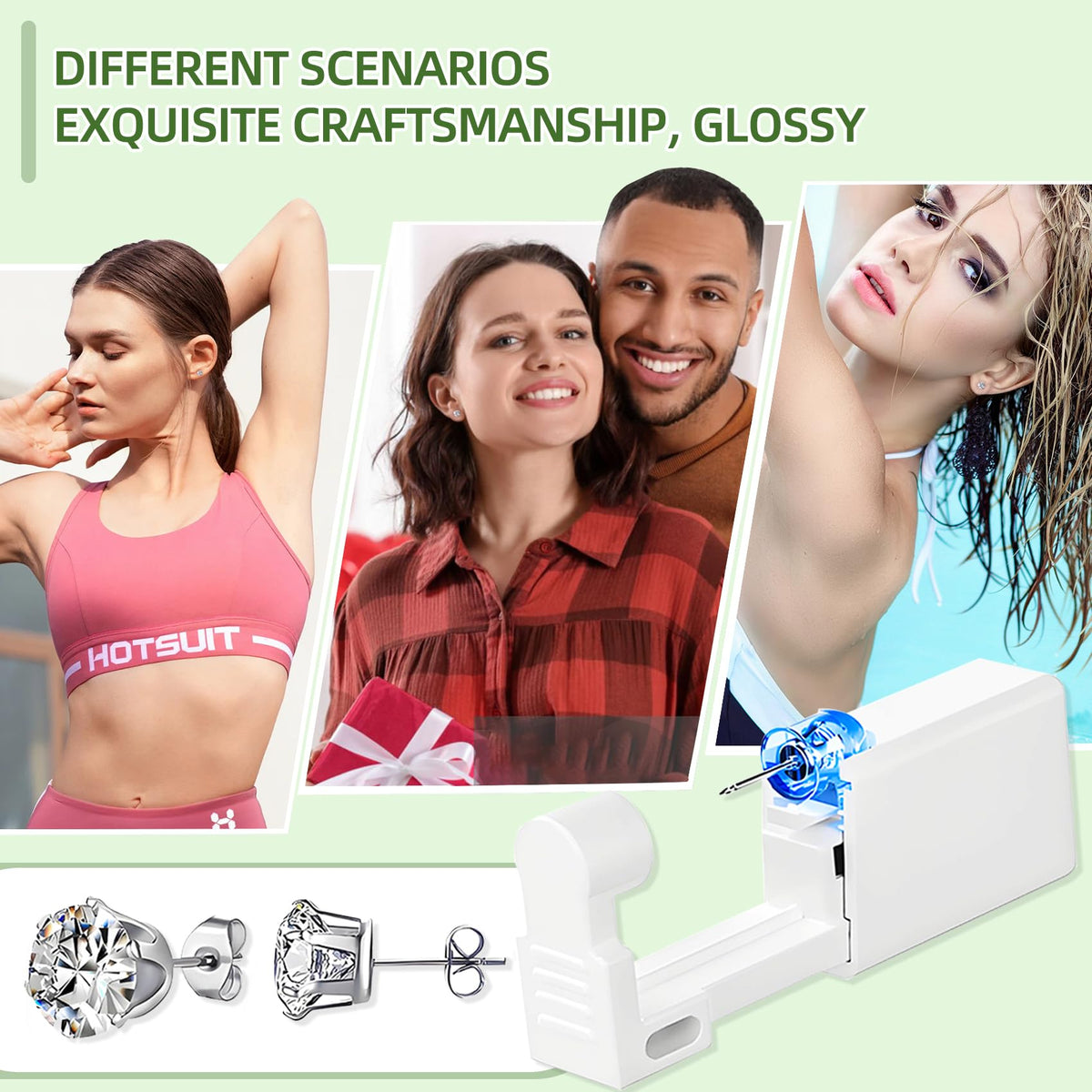 User-friendly Novopiercing ear piercing gun in action