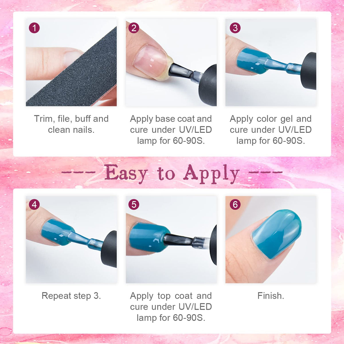 User manual included in JODSONE gel nail polish set