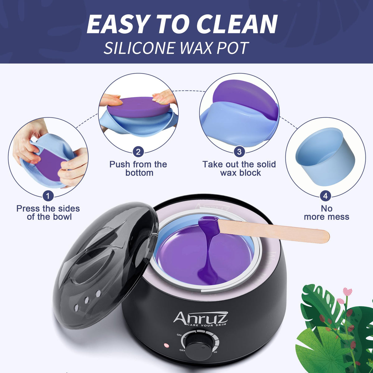 User manual included with ANRUZ waxing kit