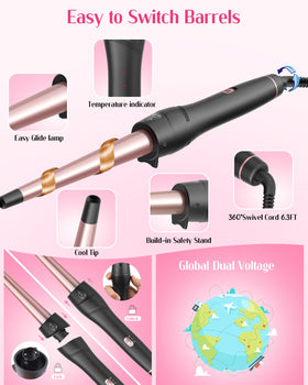 User styling hair with ANIEKIN curling iron set