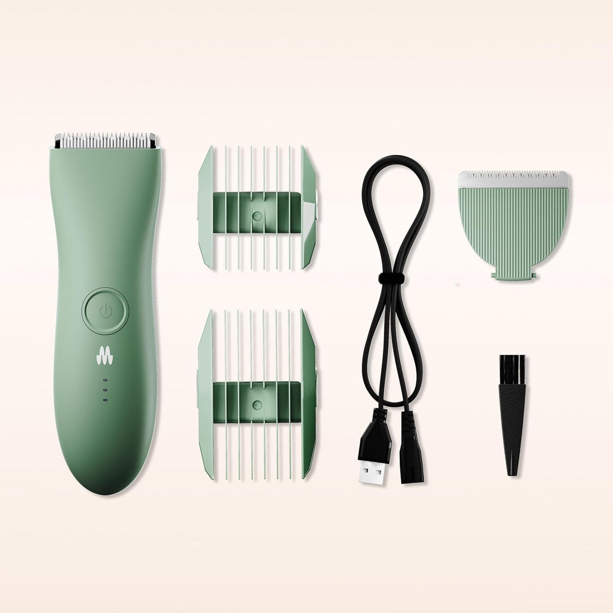 User trimming body hair with MERIDIAN The Trimmer