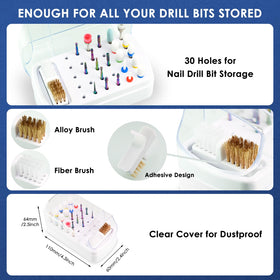 User using nail drill bits for manicure