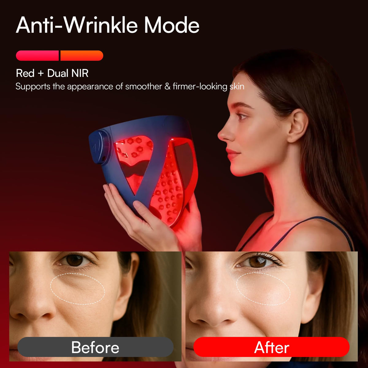 User wearing INIA GLOW 4D Mask while relaxing