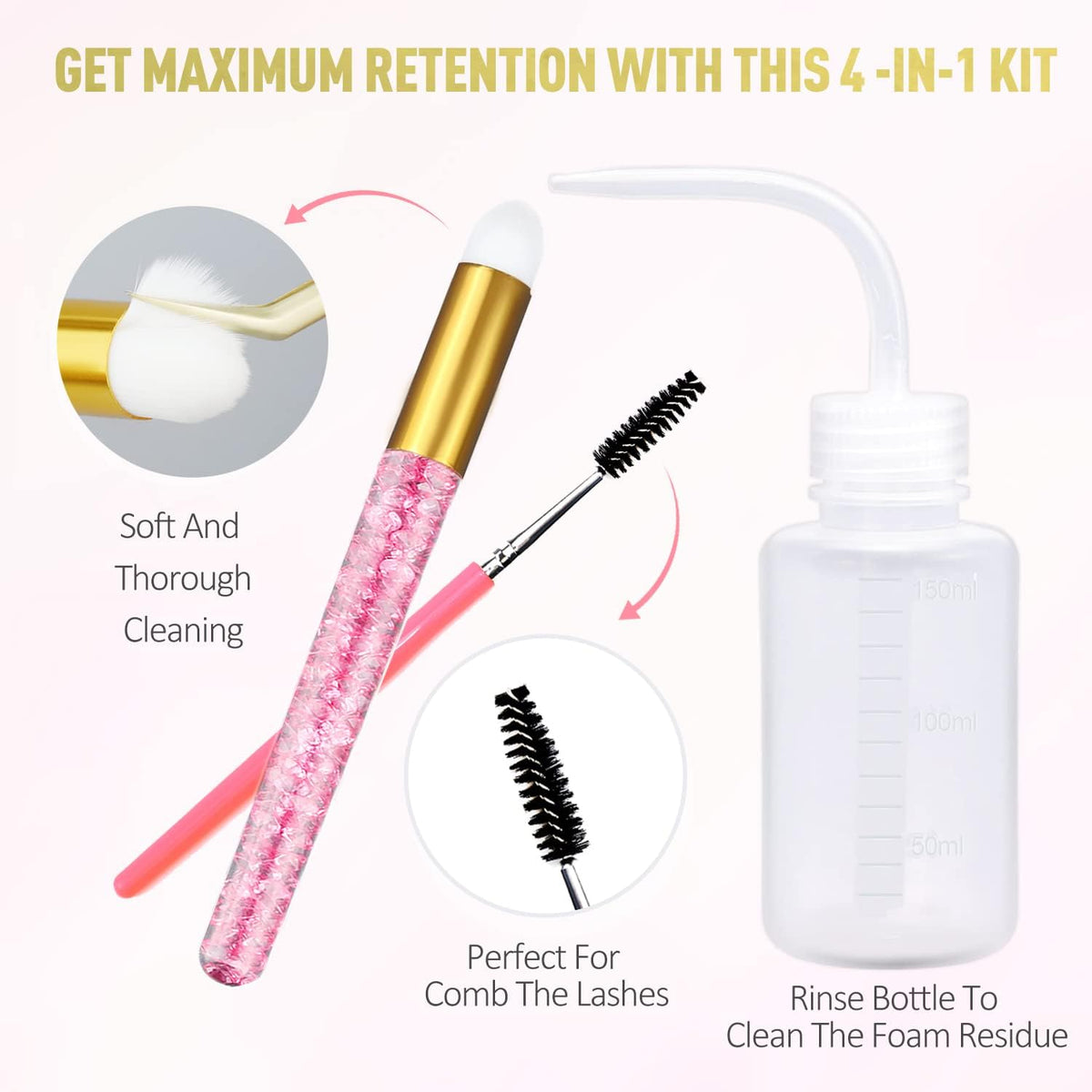 Using EMEDA Lash Shampoo with brush on lashes