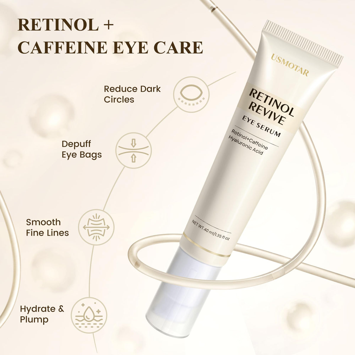 USMOTAR eye serum texture on fingertip