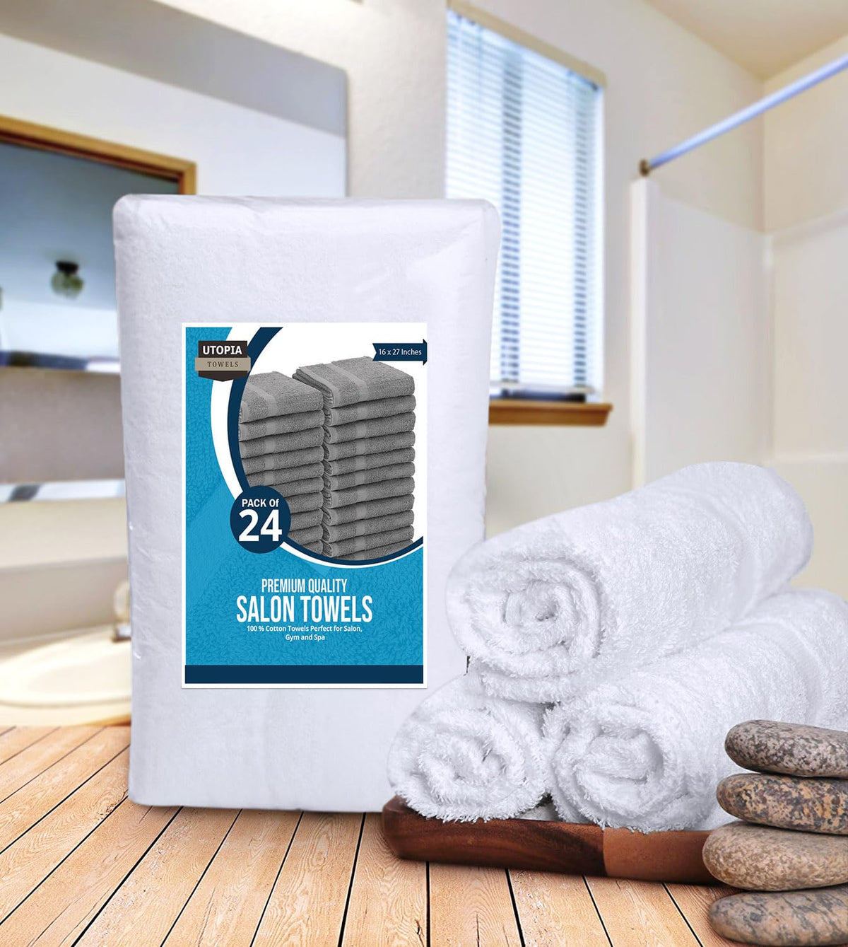 Utopia Towels 16x27 inches towels folded neatly