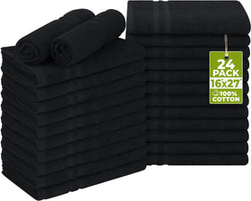 Utopia Towels 24-Pack Bleach Proof Salon Towels in Black