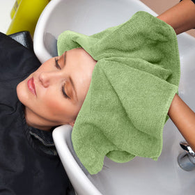 Utopia Towels Salon Towels in a bathroom setting
