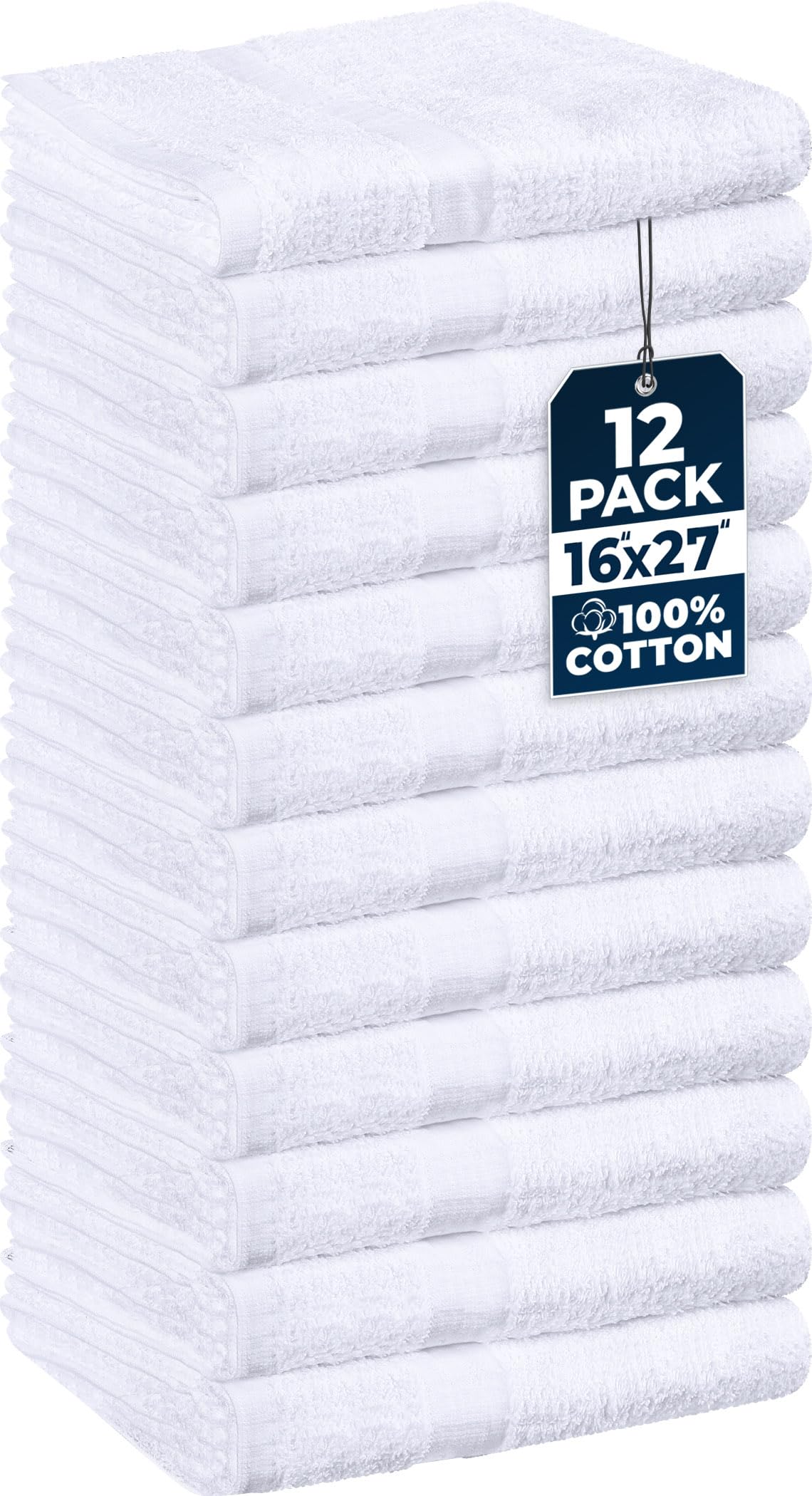 Utopia Towels Salon Towels pack of 12, white towels stacked