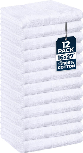Utopia Towels Salon Towels pack of 12, white towels stacked
