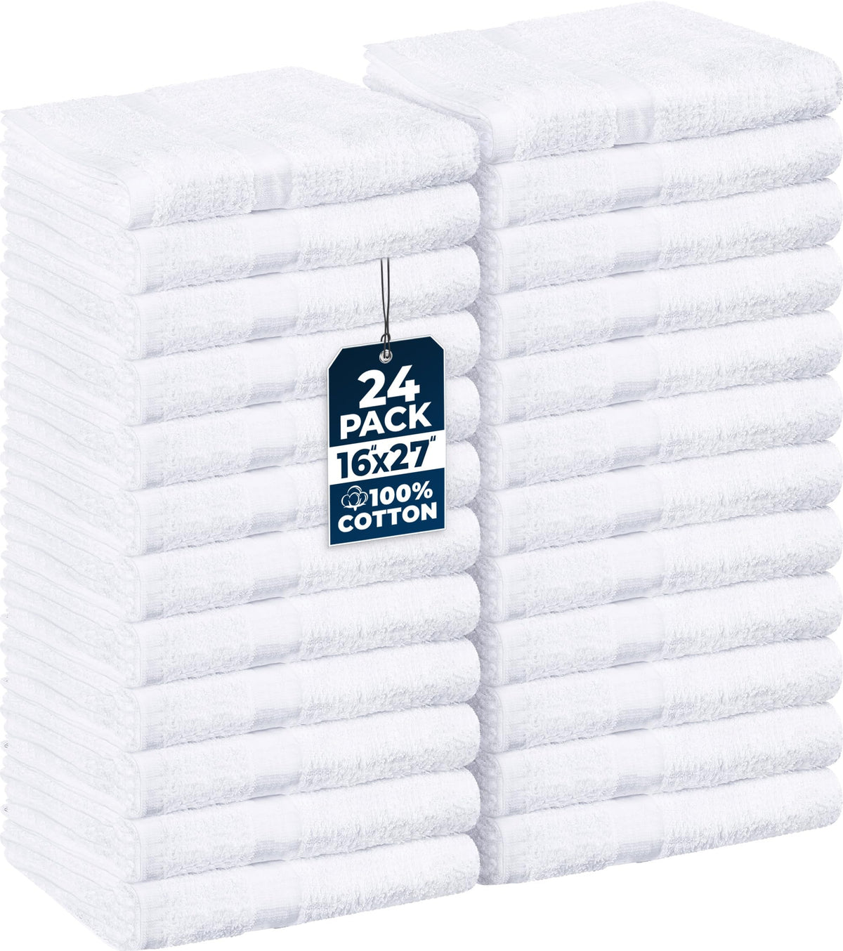 Utopia Towels Salon Towels pack of 24, 16x27 inches, white cotton