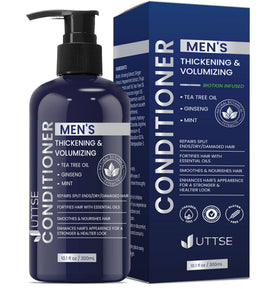 Uttse Biotin Hair Growth Conditioner 10.1 fl. oz dark blue bottle front view