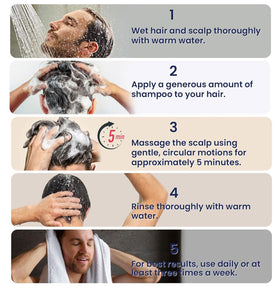 Uttse Biotin Hair Growth Shampoo application on hair