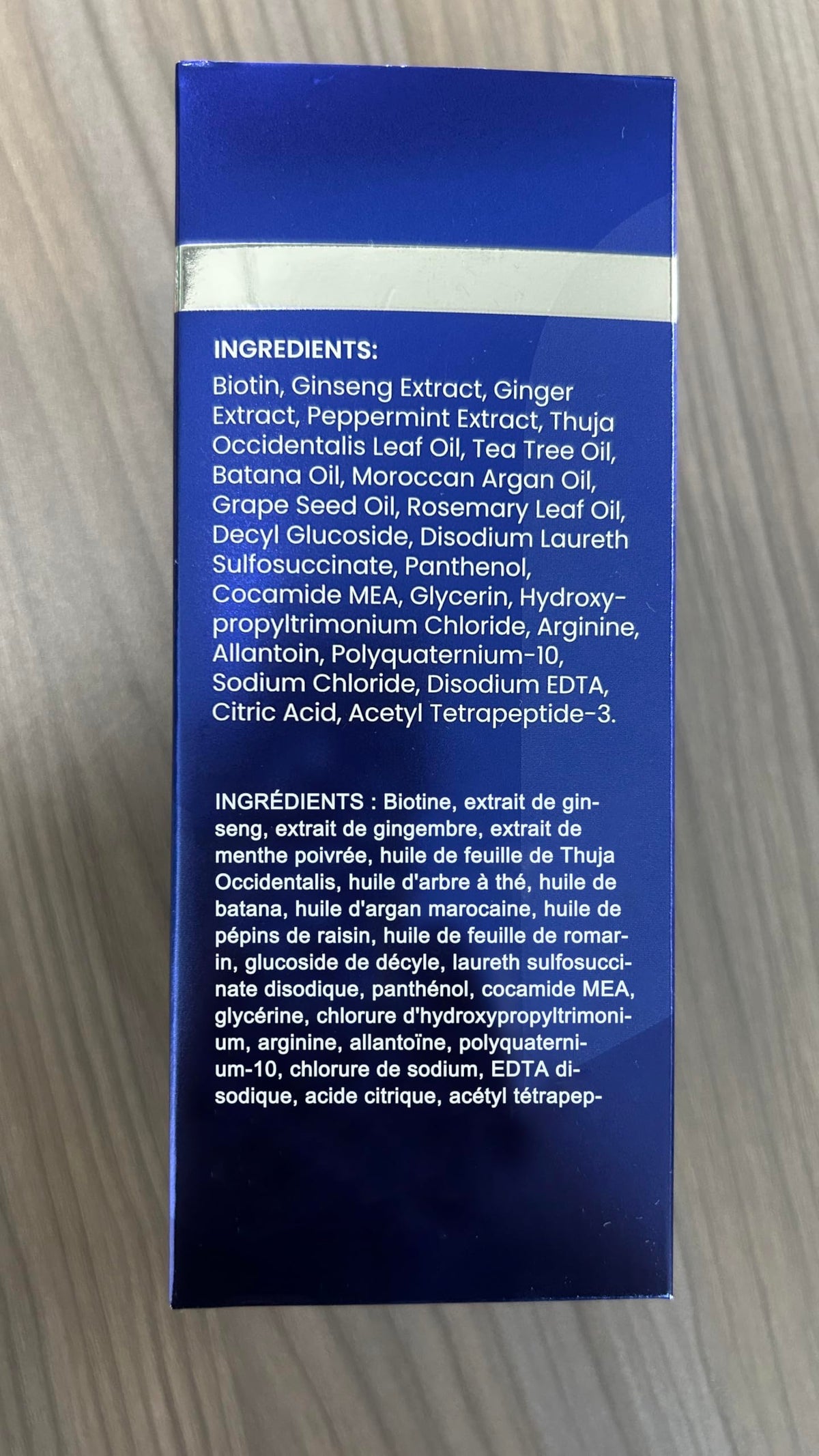 Uttse Biotin Hair Growth Shampoo label close-up