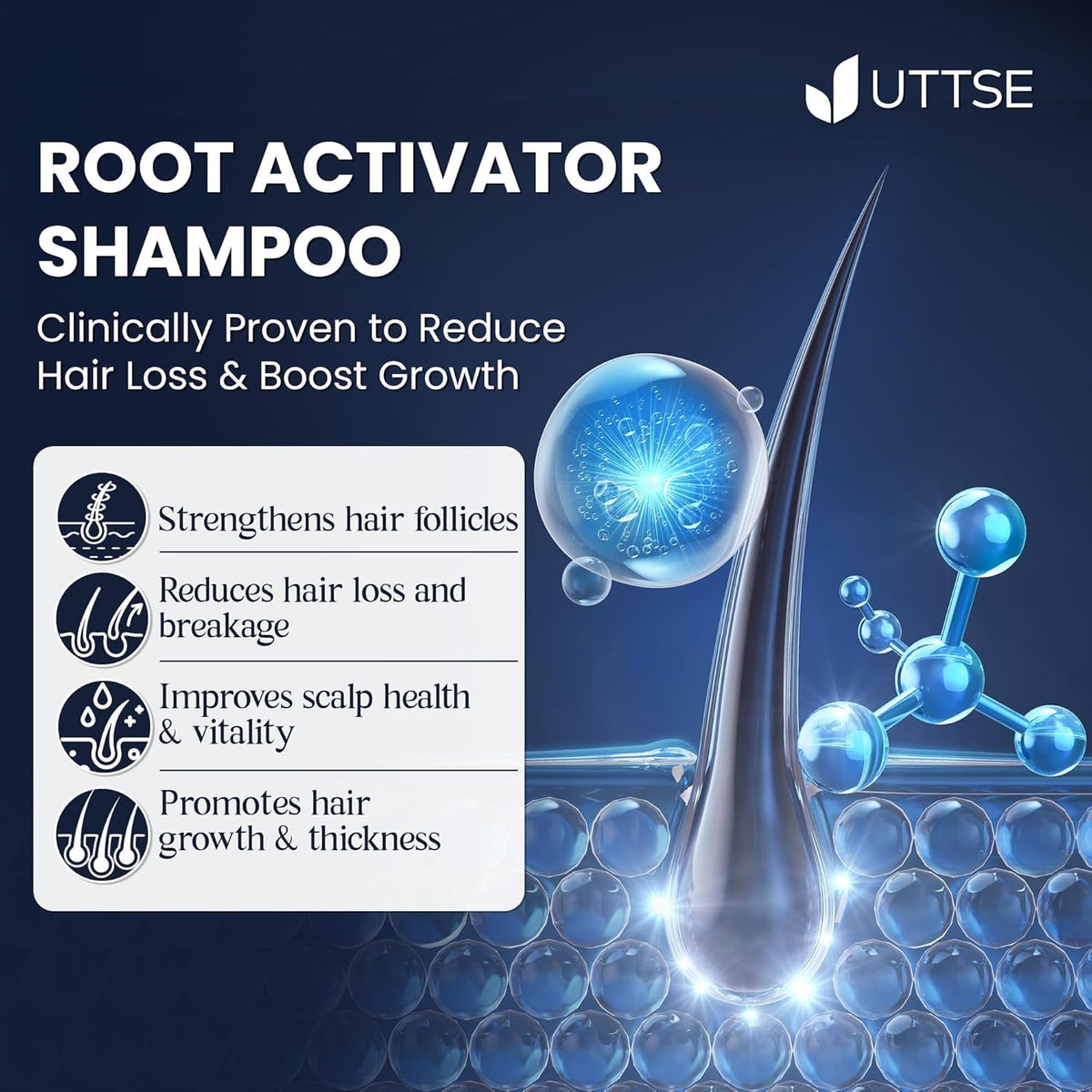 Uttse Root Activator Shampoo back label details