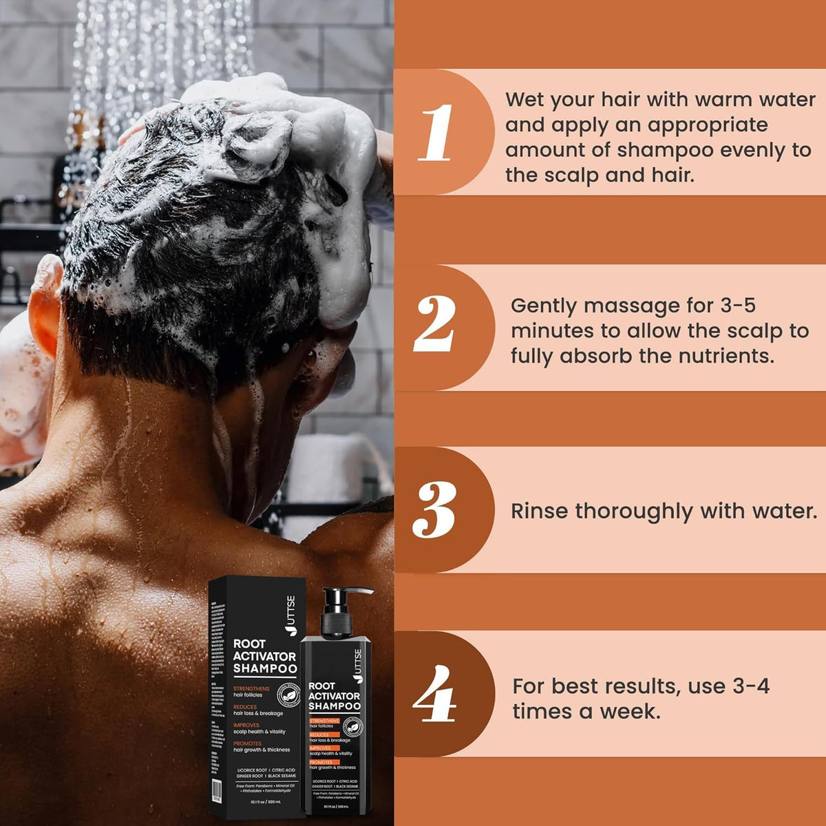 Uttse Root Activator Shampoo with natural ingredients