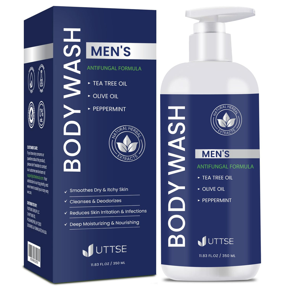 Uttse Tea Tree Body Wash 350mL front view with label